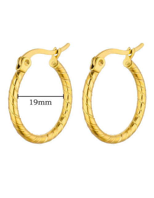 Load image into Gallery viewer, U Shape Hoop Earrings for Women Smooth Gold Plated Stainless Steel Earrings Female Classic Statement Wedding Ear Jewelry Aretes
