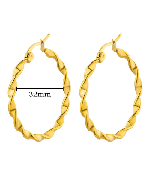 Load image into Gallery viewer, U Shape Hoop Earrings for Women Smooth Gold Plated Stainless Steel Earrings Female Classic Statement Wedding Ear Jewelry Aretes
