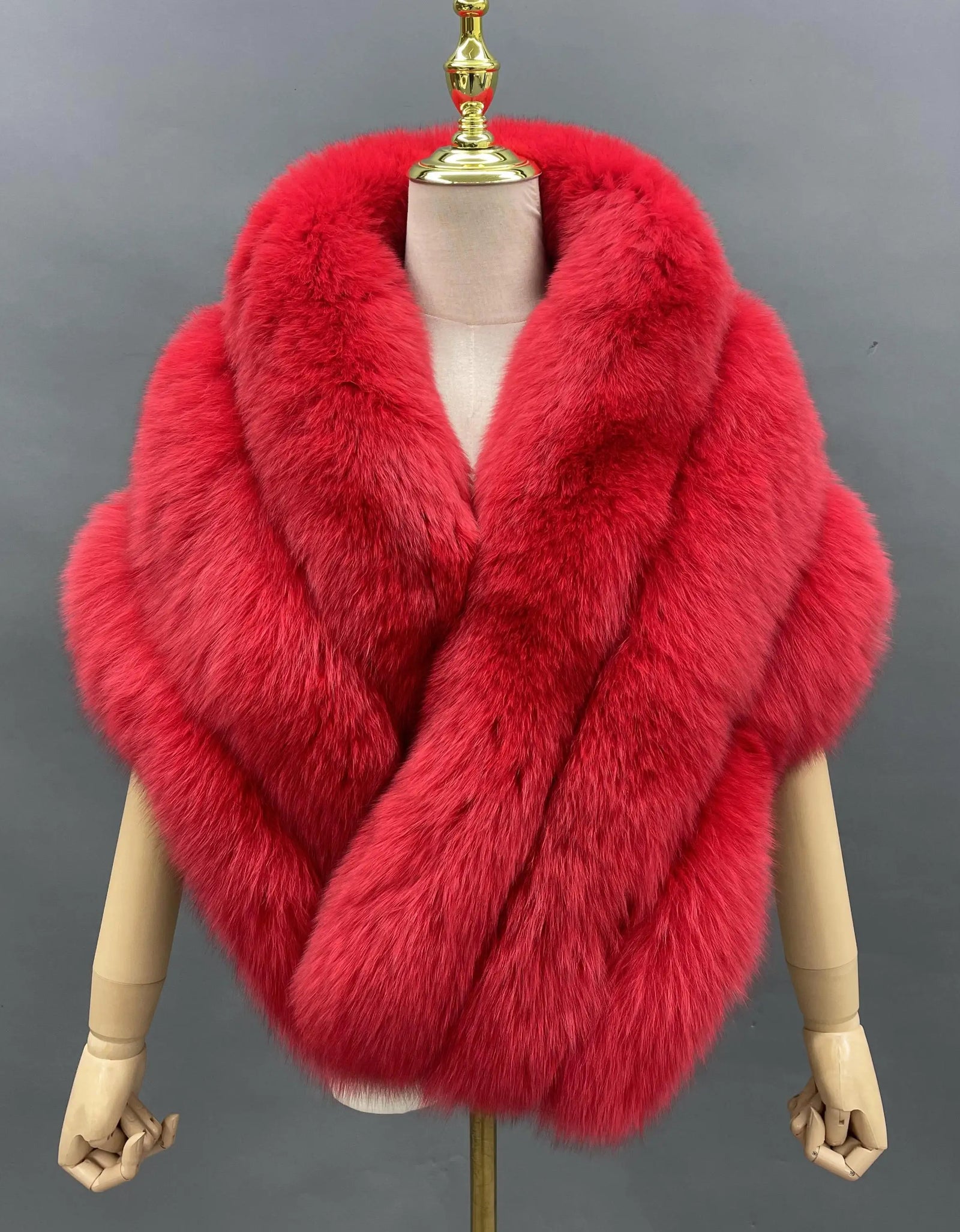 Janefur Woman Fox Fur Shawl Fluffy Fur Cape Natural Fur Poncho Fur Lady Scarf Wrap Coat Shawl Wedding Party Clothing