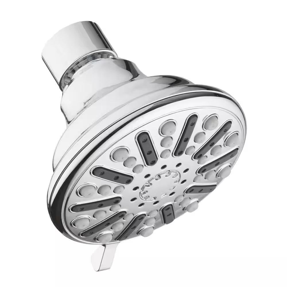 3-Spray Patterns 3.5 In. Single Wall Mount Fixed Shower Head in Chrome