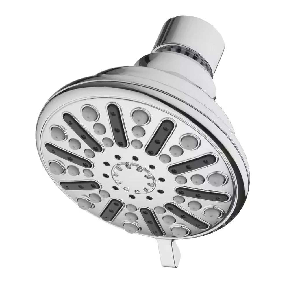 3-Spray Patterns 3.5 In. Single Wall Mount Fixed Shower Head in Chrome