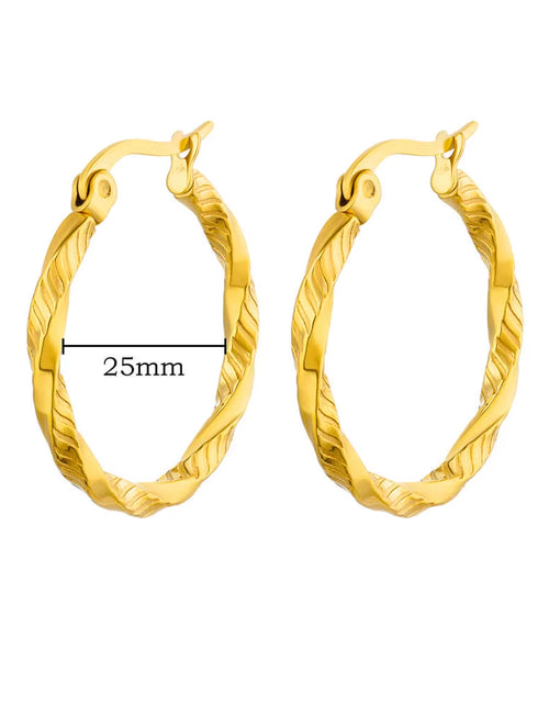 Load image into Gallery viewer, U Shape Hoop Earrings for Women Smooth Gold Plated Stainless Steel Earrings Female Classic Statement Wedding Ear Jewelry Aretes
