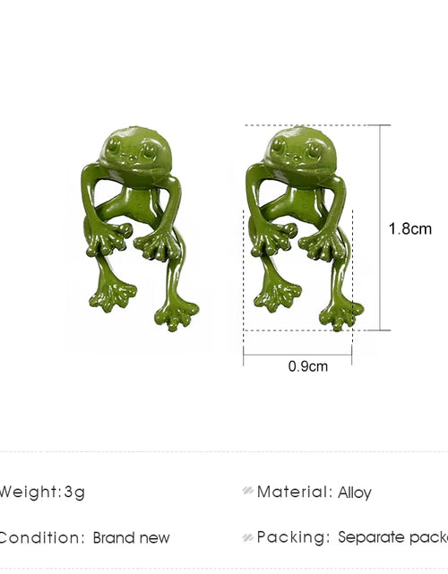 Load image into Gallery viewer, Gothic Green Frog Earrings for Women Girls Fashion Vintage Piercing Ear Studs Aesthetics Y2K Jewelry Accessories Wholesale
